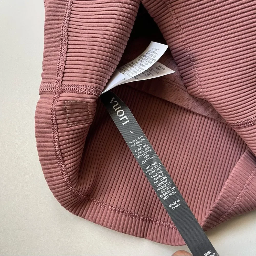 Vuori Dusty Rose Ribbed Crop Top - Picture 8 of 8